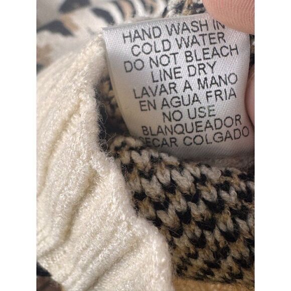 Entro Anthropologie Leopard Print Ultra-Soft Crewneck Sweater Sz S EUC - Picture 8 of 9